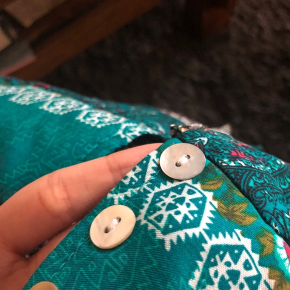 NWOT Turquoise Boho Spring Hippie Cute Maxi Dress - Picture 4 of 5